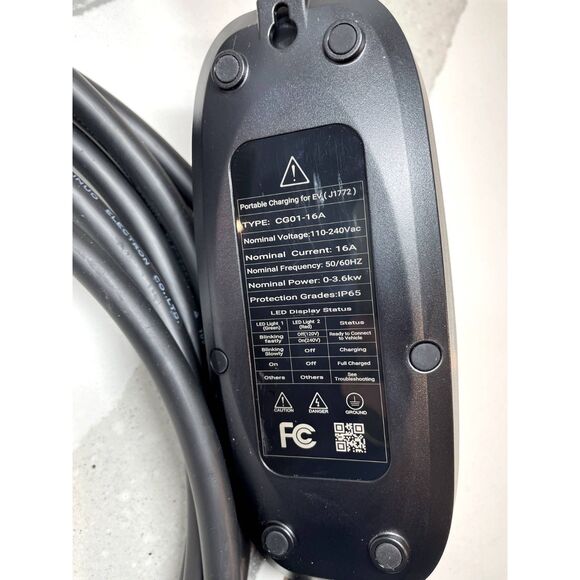Shockflo Portable Charging for EV (J1772) TYPE: CG01-16A - Picture 2 of 3